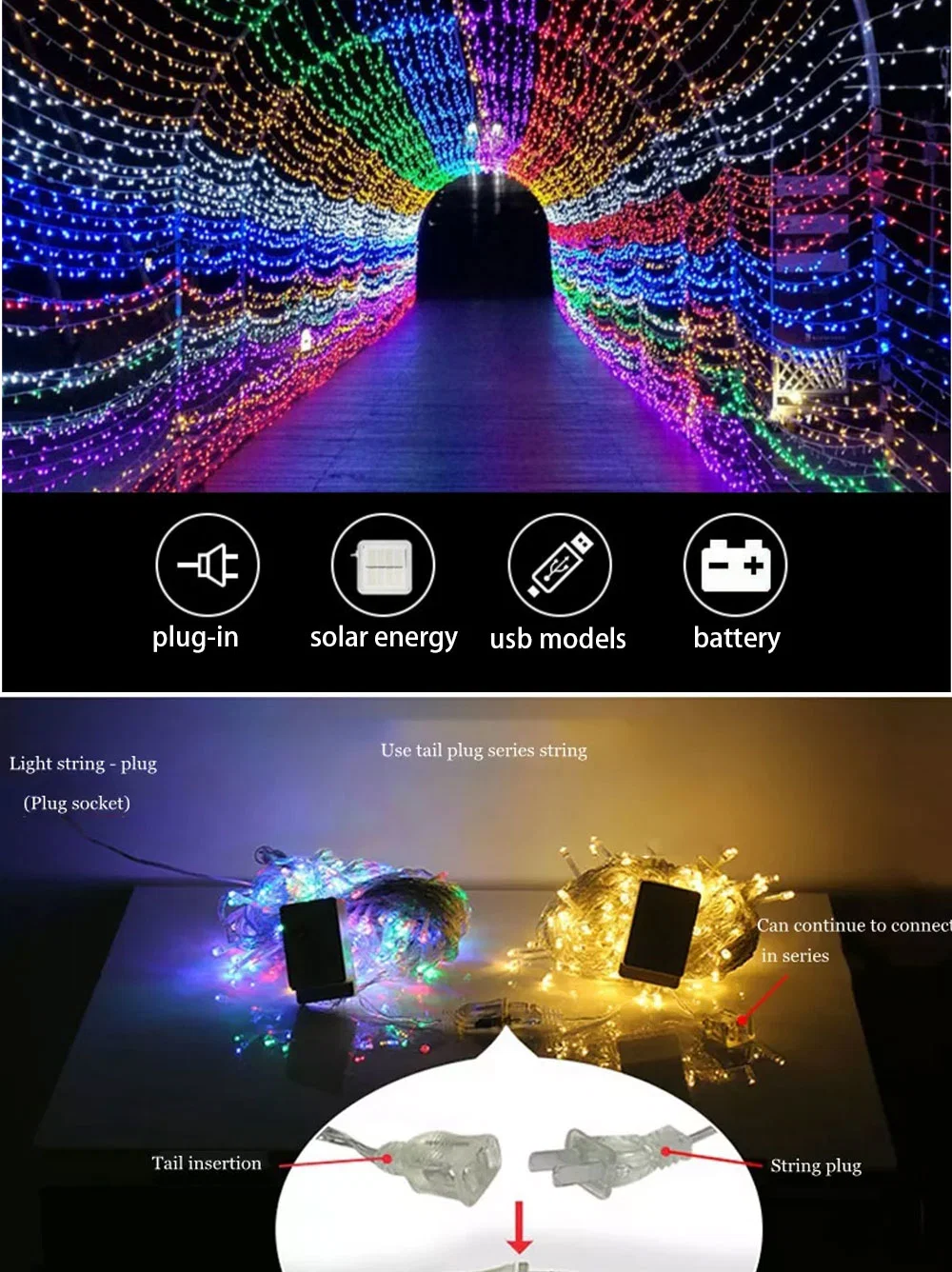 Hot Sale Color Ful USB Powered Solar Powered Multi Color Wedding Fairy Lights of Rose Flowers Fairy Light Ceiling Decor