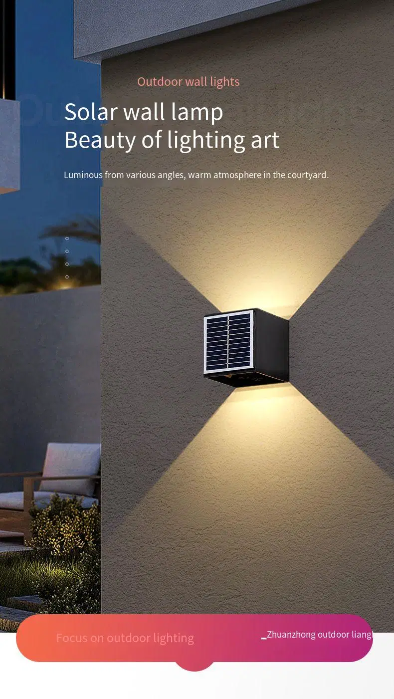 New Outdoor Courtyard Solar Outdoor Wall Light Corridor Stairway Fence Waterproof Step Light