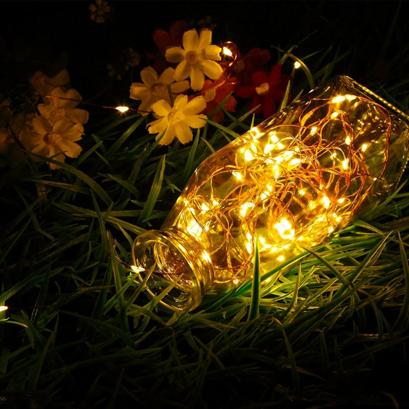 Outdoor Waterproof 1000 LED Copper Wires Solar Powered Fairy String Lights for Christmas Bistro Cafe