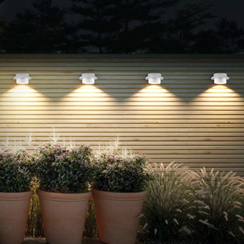 Waterproof Wall Lamp 3LED Solar Disk Gutter Garden Lights