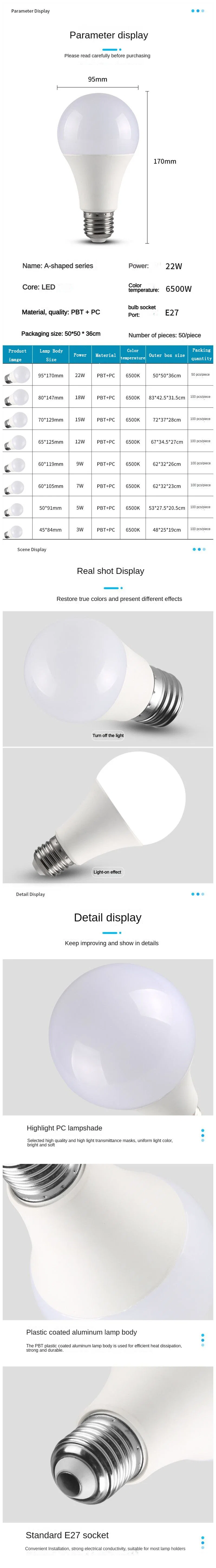 LED Solar Rechargeable Lights Energy Saving Emergency Bulb