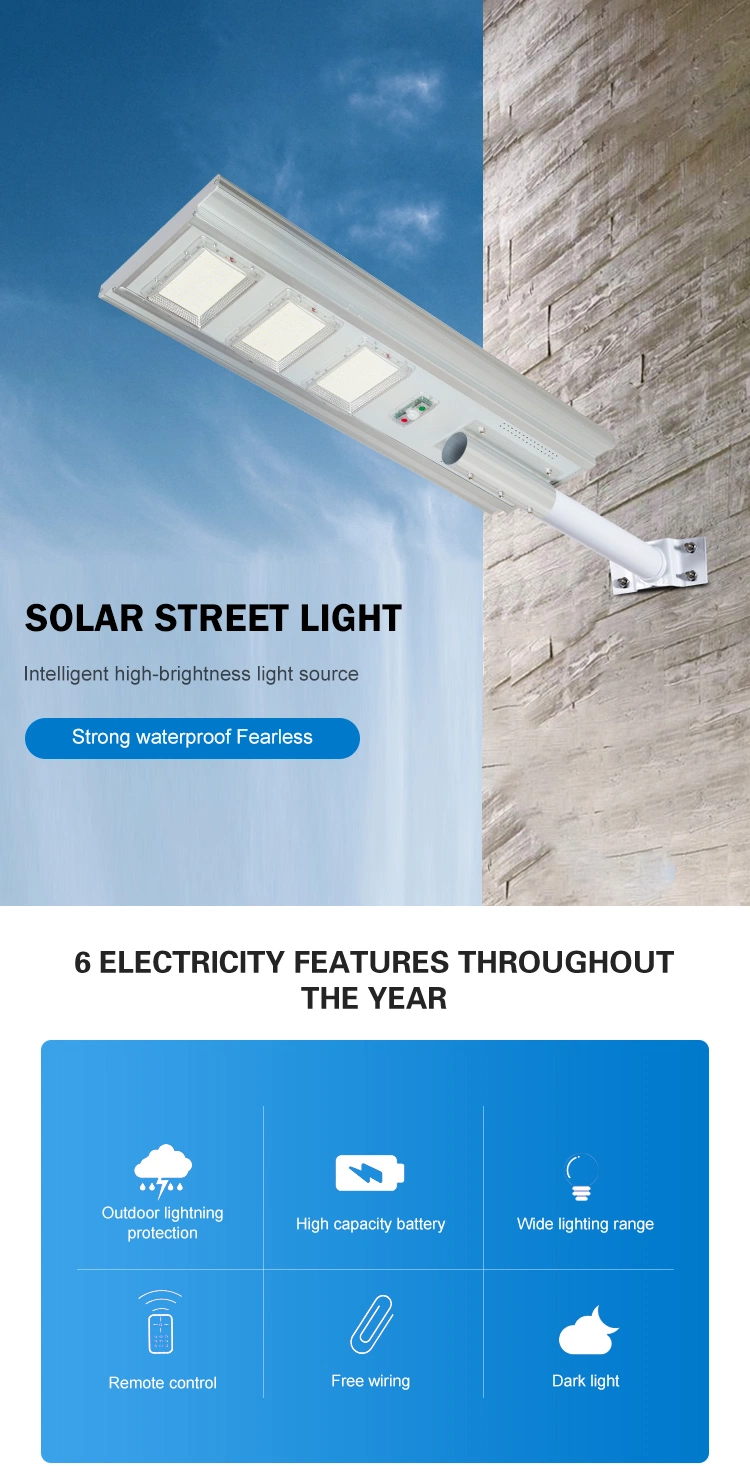 All in One Integrated Aluminum Solar 18hrs Battery Backup Streetlights Solar Outdoor Light for Flagpole