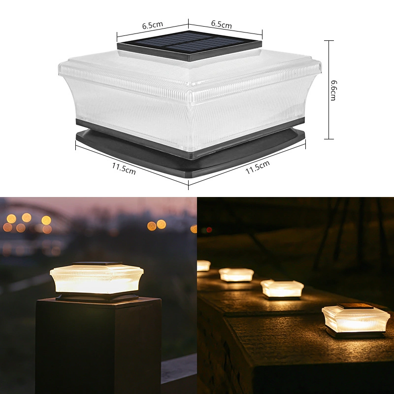 Solar Fence Outdoor Bright Warm Courtyard Floor Light Solar Deck Post Light