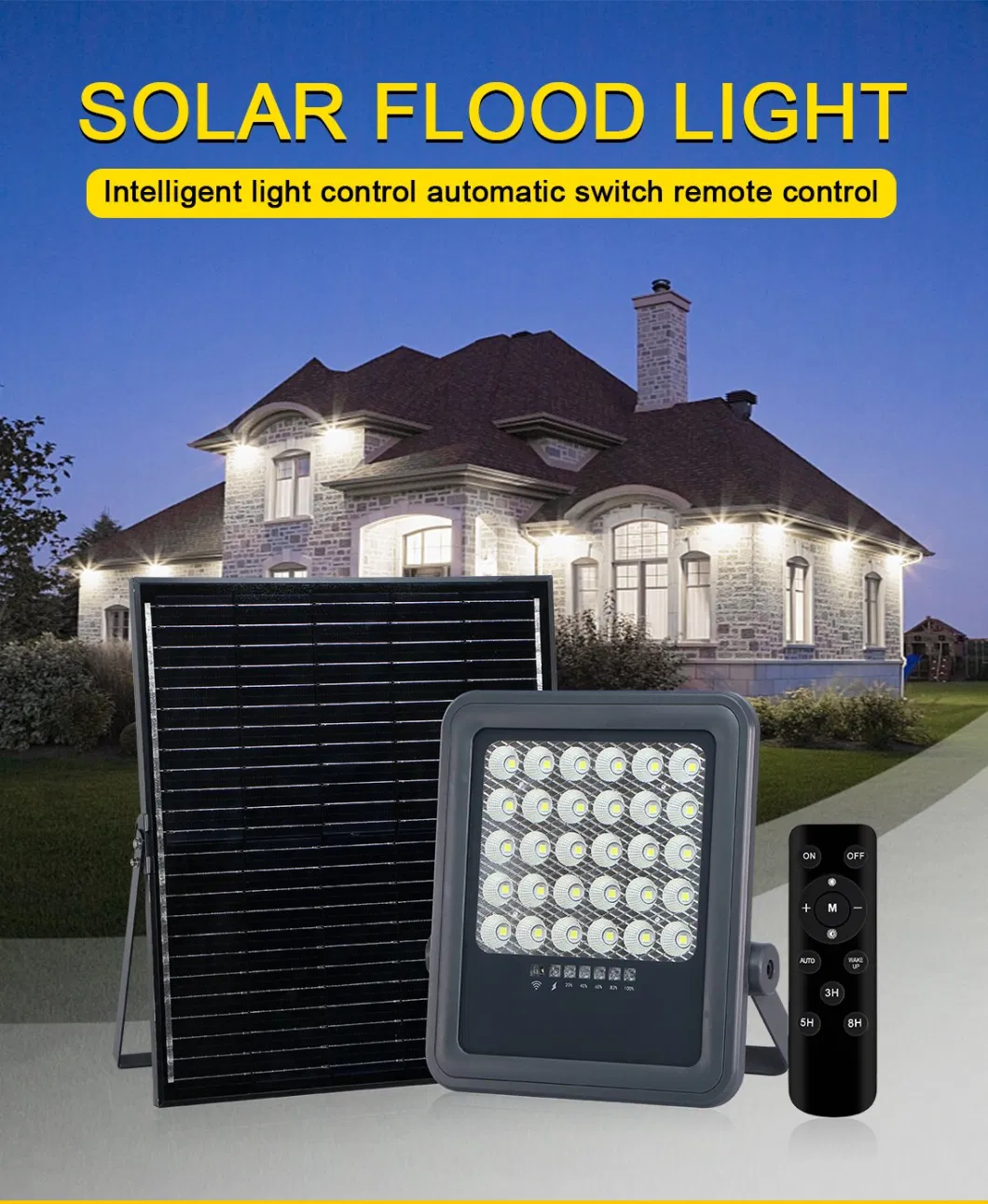 Best Super Bright 50W 100W 200W 300W Energy Saving Lamp Garden LED Outdoor Lighting Solar Flood Light Security High Quality High Power