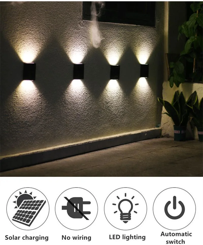 Outdoor Solar LED Lamp Smart Waterproof Porch Wall Lights for Balcony Courtyard Garden Decorative Landscape Street Light