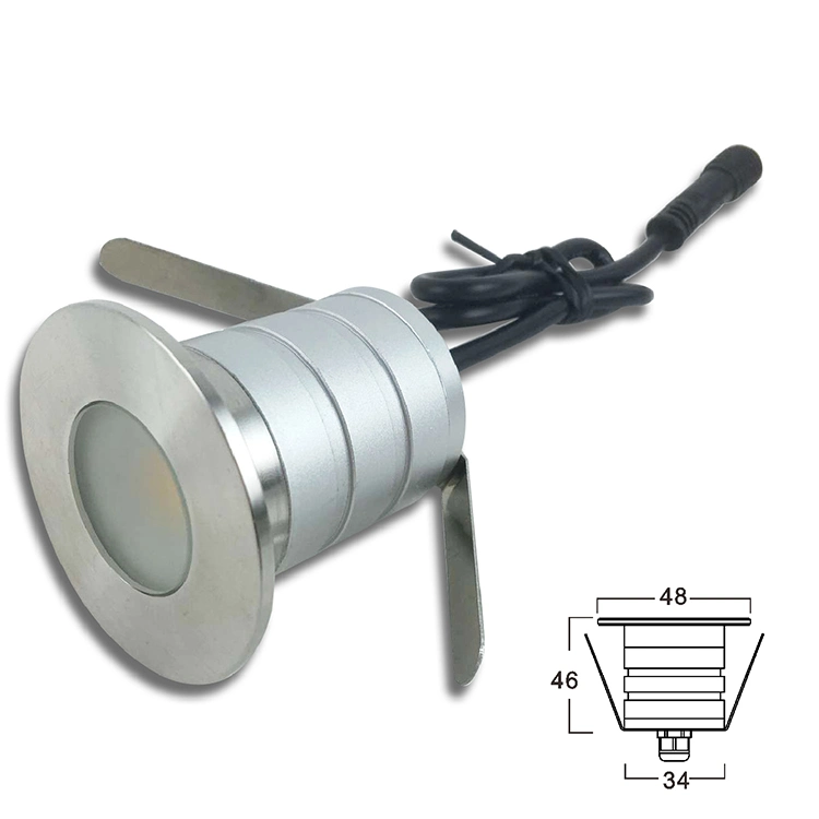 Outdoor IP67 Waterproof Mini 12volt Exterior Deck Lights 3W LED Stair IP67 Underground Light