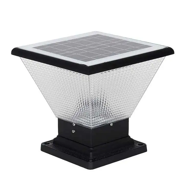 Solar LED Waterproof IP65 Square Aluminum High Quality Outdoor Courtyard Post Pillar Garden Light