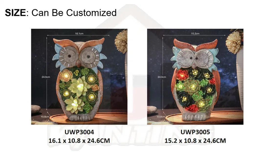 Owl Statue Solar Powered LED Animal Crafts Garden Decoration Yard Landscape Lighting