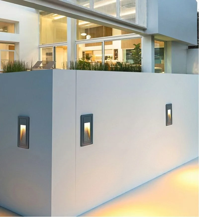 3W/5W/7W LED Exterior Outdoor Rectangle Vertical Recessed Staircase Wall Stair Step Light