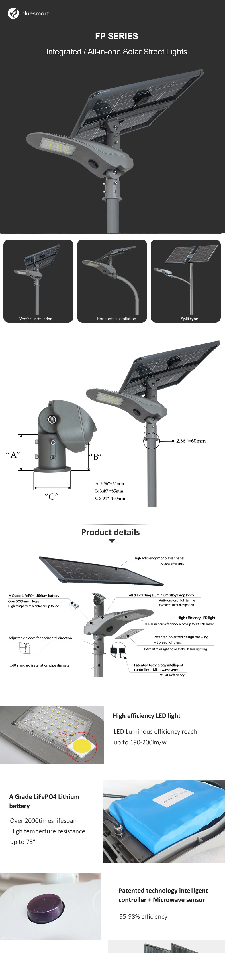 Factory Design 40W Outdoor Integrated/All-in-One Solar Products Motion Sensor LED Street Garden Light