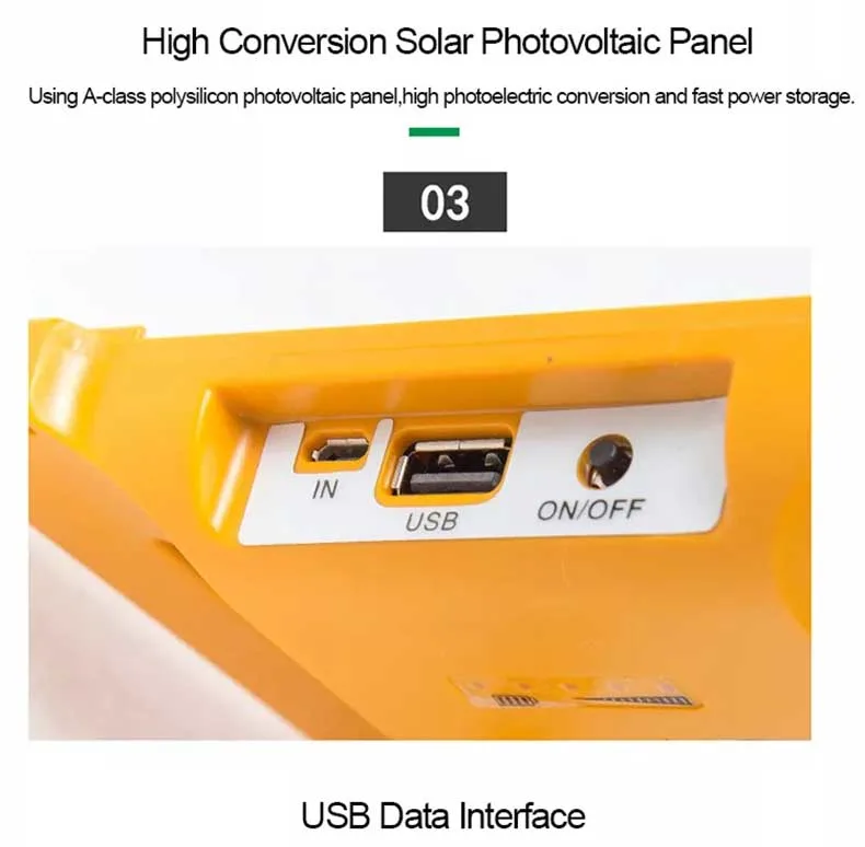 Brightest Outdoor Solar Portable Lights with USB Charge Power Bank