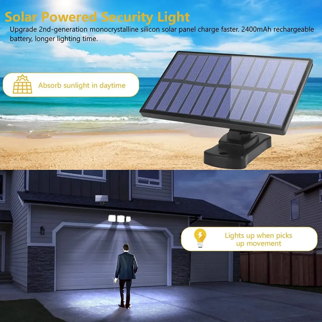 Outdoor Remote Control Adjustable Heads 270degree Wide Angle Motion Sensor Security Wall Flood Lamp Solar Garden Lights