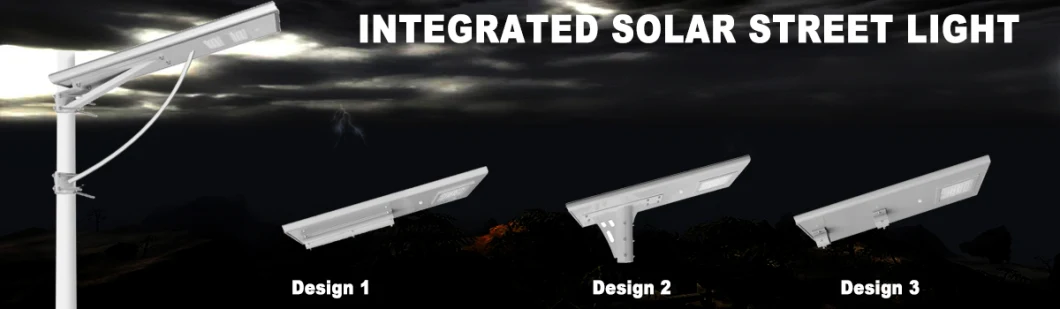 Cool White Color Temperature 30W, 40W, 50W, 60W, 70W, 80W, 90W All in One Solar LED Street Light