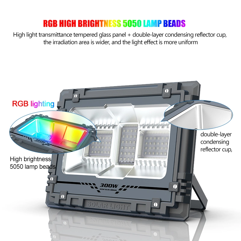 RGB Flood Lights 300W 500W 800W Solar Lights Outdoor Waterproof High Quality
