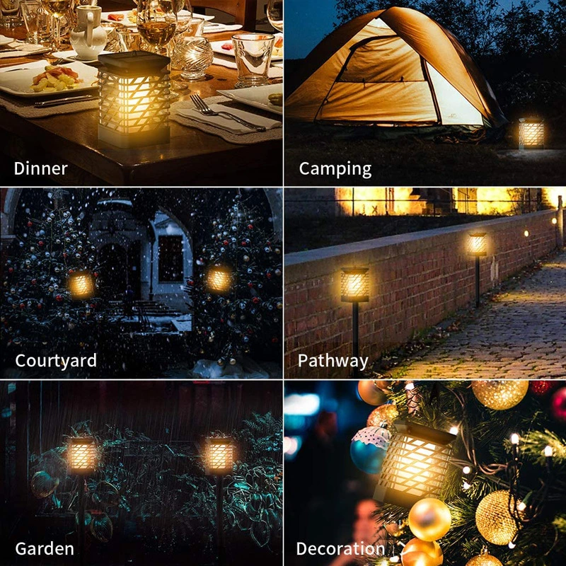 Waterproof LED Solar Flame Flickering Lamp Solar Flickering Light Torch LED Solar Flame Lights for Outdoor Garden