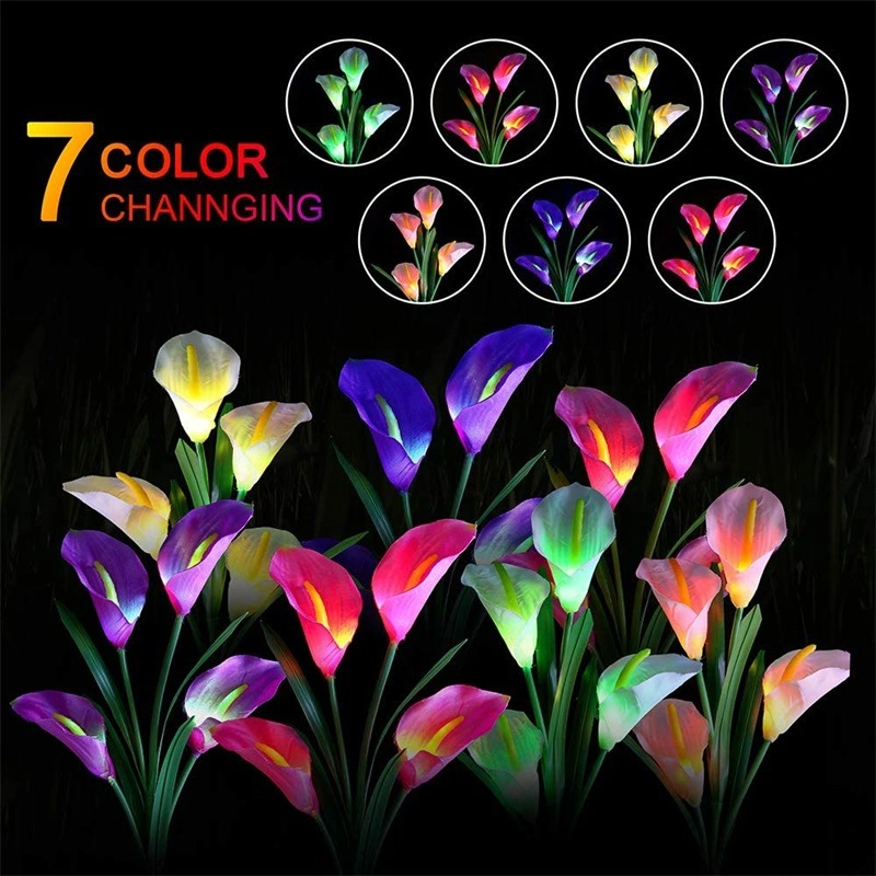 Outdoor Garden Lawn Lamp Solar Calla Lily Lamp Courtyard LED Simulation Lantern