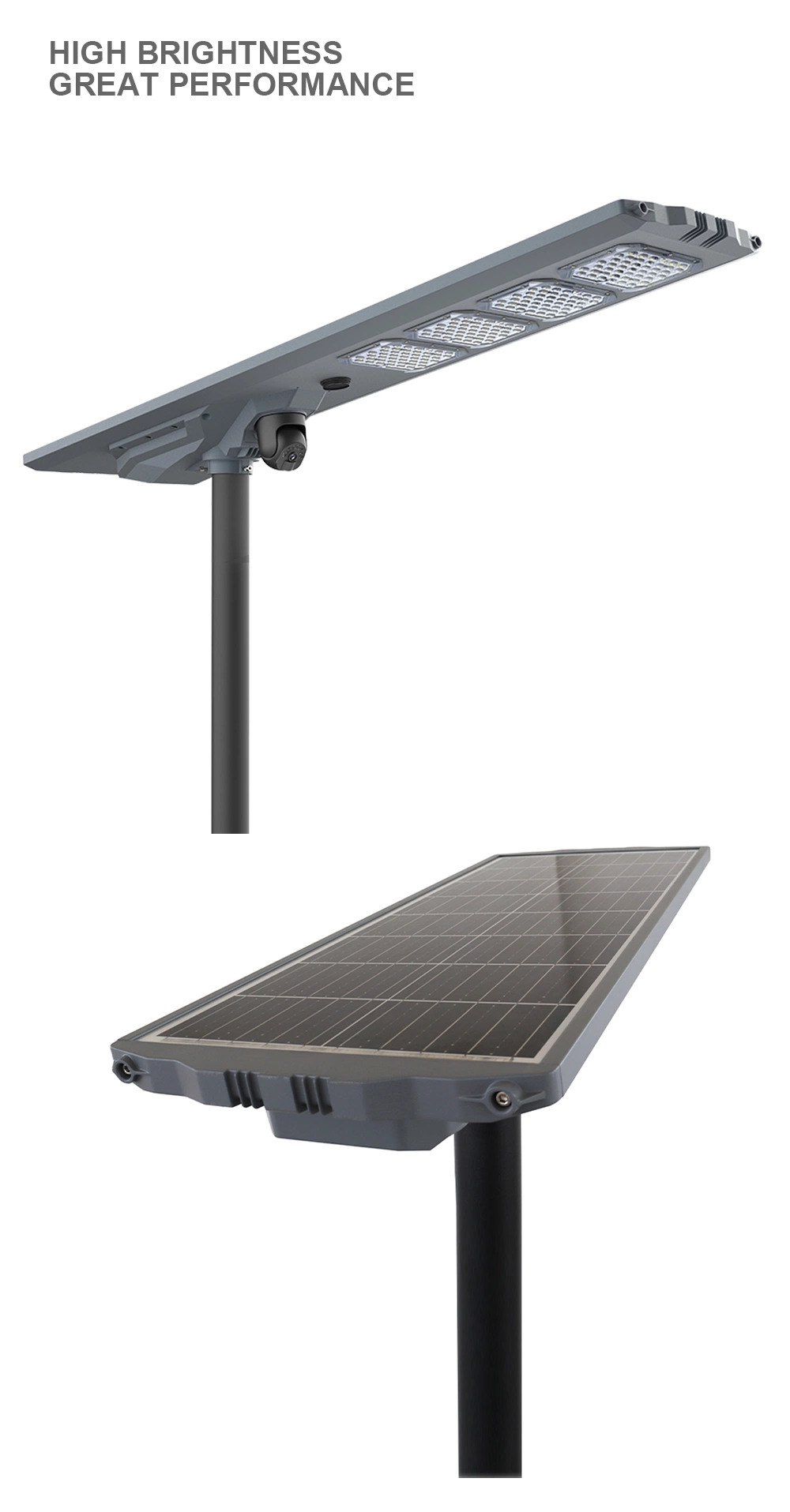 Sunc LED 100W 200W 300W 400W IP65 Outdoor Government Project Street High Way Path High Bright Aluminium All in One Type Solar Street Light with 4G Camera
