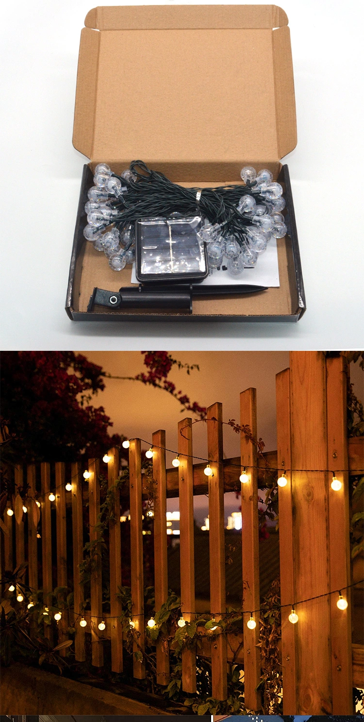Outdoor Waterproof Crystal Decoration Solar String Light with 8 Lighting Modes