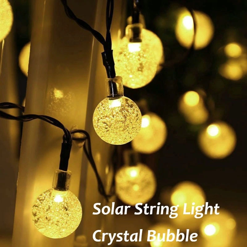 Outdoor Solar String Lights Crystal Ball Christmas Globe Lights for Garden Yard