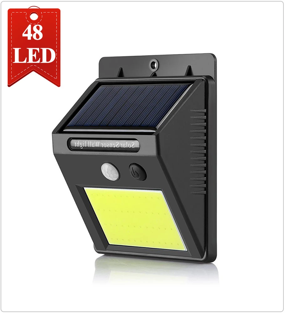 70 LED Solar Powered LED Garden Fence Motion Sensor Wall Light Security Lights Outdoor IP65 Waterproof Wall Mounted Solar Lights