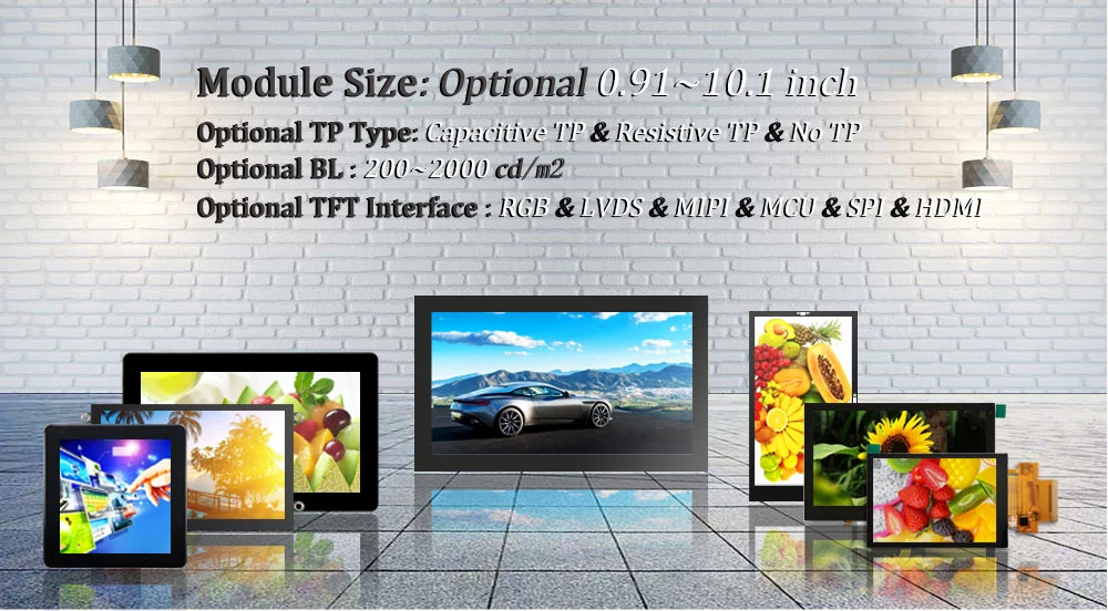 Factory 480X272 Pixels 4.3 Inch TFT Display Visible in Sunlight TFT Color LCD with 24 Bit RGB Interface