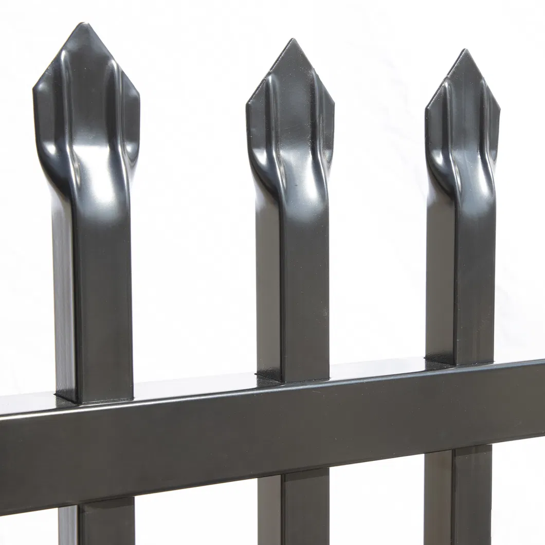 Light Duty and Heavy Duty Crimped Spear 2100 H Satin Black Tubular Steel Security School Fencing