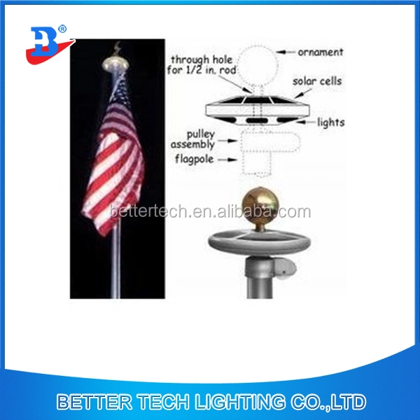 High Brightness 26LEDs Flagpole Solar Light