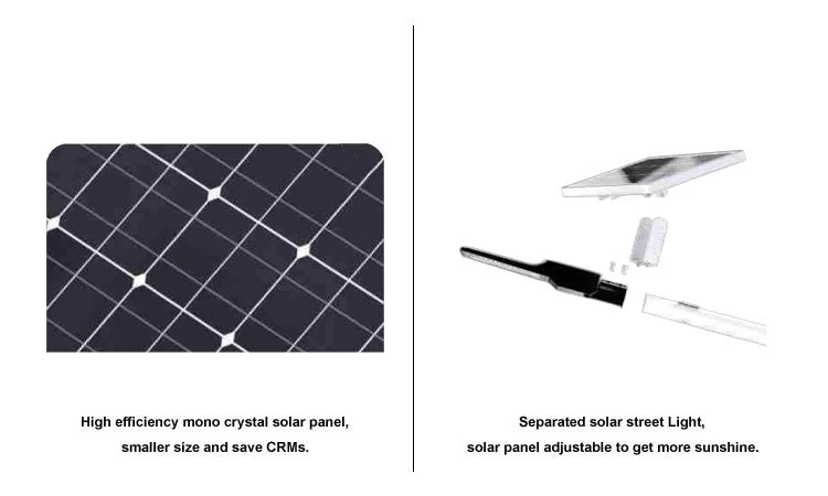 OEM / Wholesales High Brightness 6500K 300W Split LED Solar Lighting 30ah 30W Solar Panel LED Street Light with CE RoHS