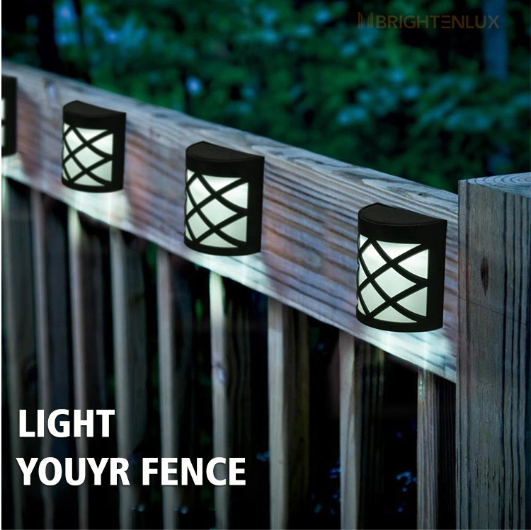 Brightenlux 2021 New Design 2 Modes Solar Fence Light, IP65 Waterproof Auto-on Solar Garden Fence Light for Lighting