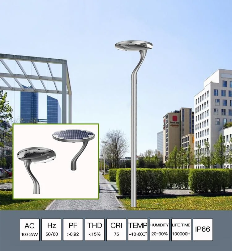 Jd IP66 Modern Style Manufacturer All in One Pole Light Solar Garden Lights Outdoor Waterproof Post Top LED Lamp