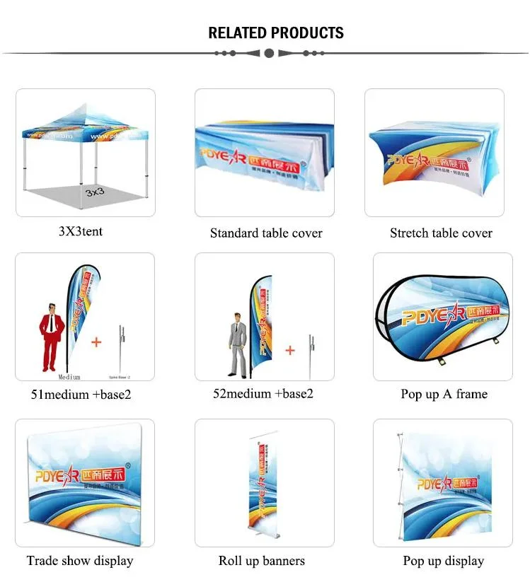 Custom Design Outdoor Trade Show Promotional Foldable Display Stand Printed Horizontal Pop up a Frame Banner