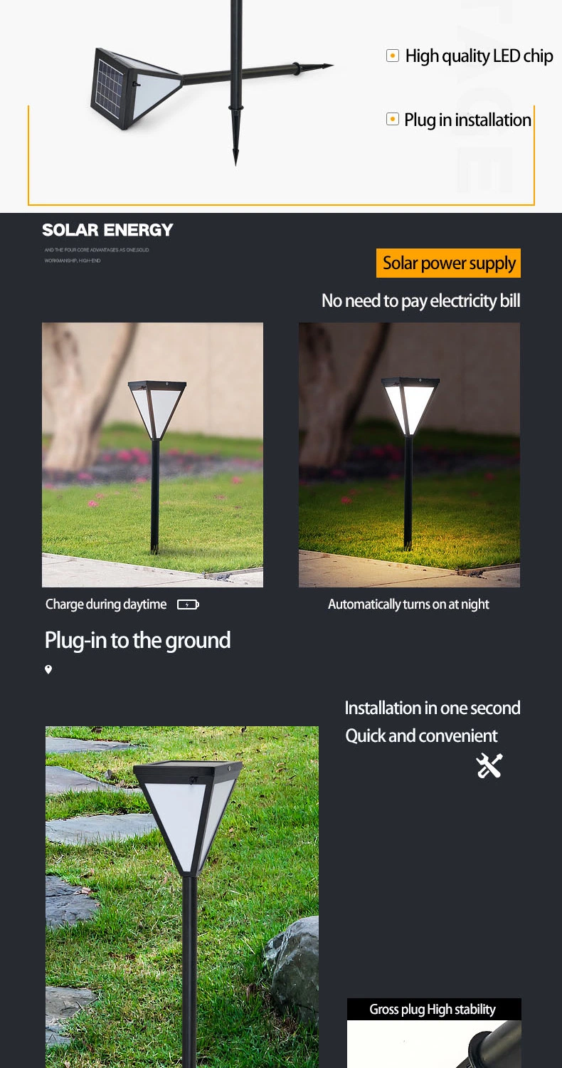 Solar Motion Sensor Outdoor LED Lantern for Garden Decoration