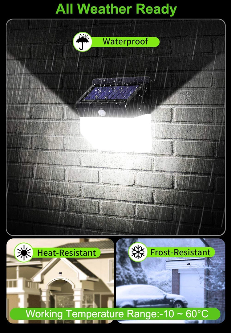 Brightenlux 108 LED Hot Selling Waterproof Motion Sensor Outdoor Security Night Light Solar Wall Lights