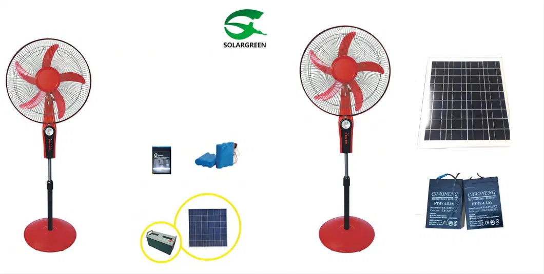 Hot Africa 12V Solar Power Stand Fan Battery Rechargeable 9 Speed Stand Fan