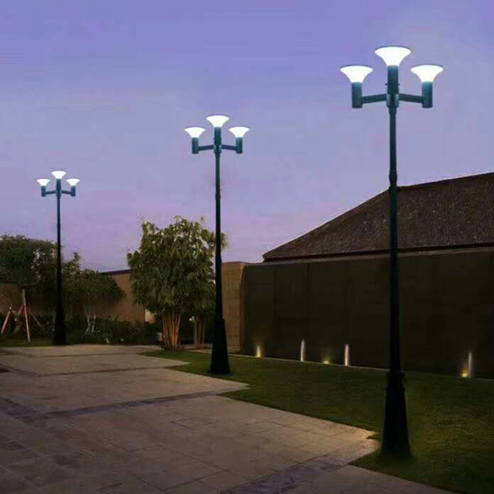 Landscape Public Lamp Post Top Integrated 15W Solar LED Garden Light