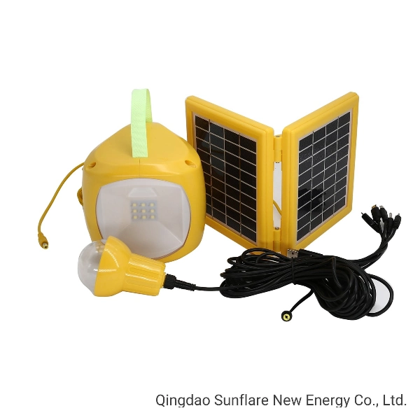 Solar Panel Mini Solar Light Kits Systems Light Outdoor Solar Hanging Lights with AC Adaptor/Mobile Phone USB Charger