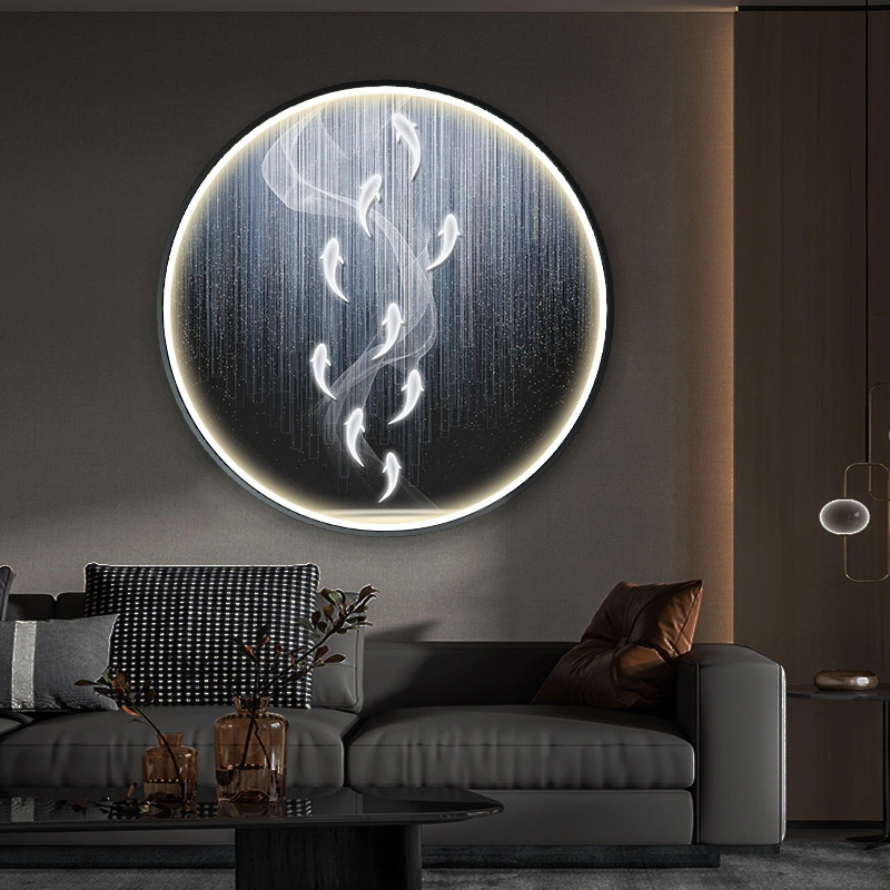 Amazon LED Light -Emitting Beauty Decorative Painting Creative Modern Light Luxury Landing Painting Entrance Living Room Wall Lanterns Customization