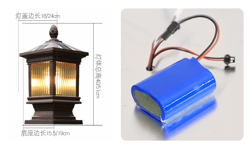 Solar Post Lantern Waterproof Post Column Light for Fence Deck