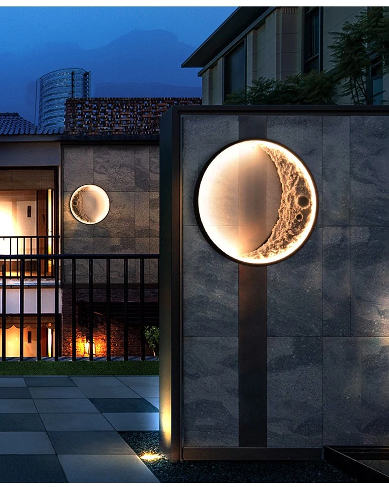 Moon Light Outdoor Waterproof Villa Outdoor Terrace Garden Solar Wall Light.