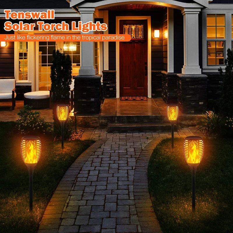 Factory Wholesale Garden Ground Plug Solar LED Flame Lights