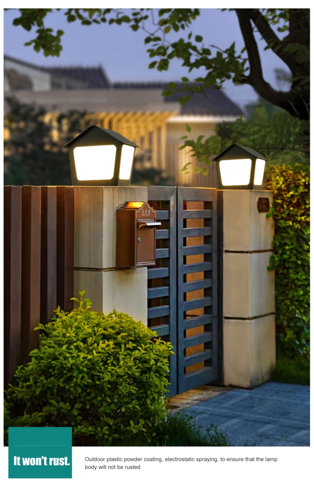 Modern Waterproof 4X4 5X5 Square Fence Deck Rail Patio Garden 2700K Vintage Post Light