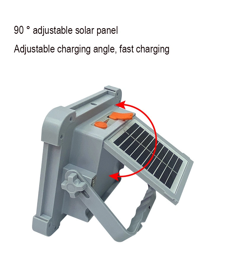 USB Charging Adjustable Panel Camping Garden Solar Light Yard Traffic Warning Fishing Portable Convenient Using IP65 Solar Flood Light