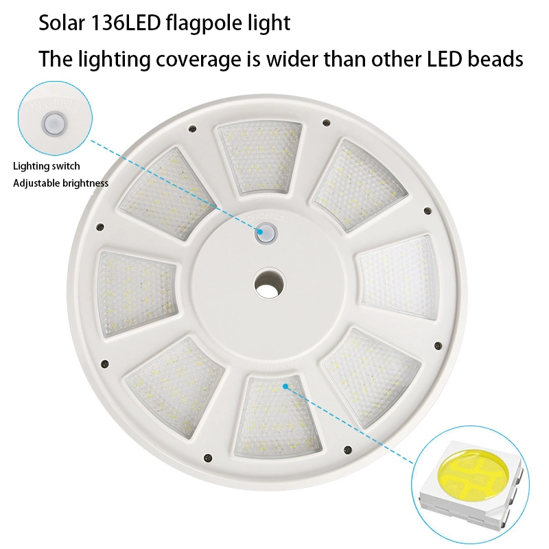 Solar 136LED Flag Light Courtyard Light Waterproof Solar Tent Camping Lights