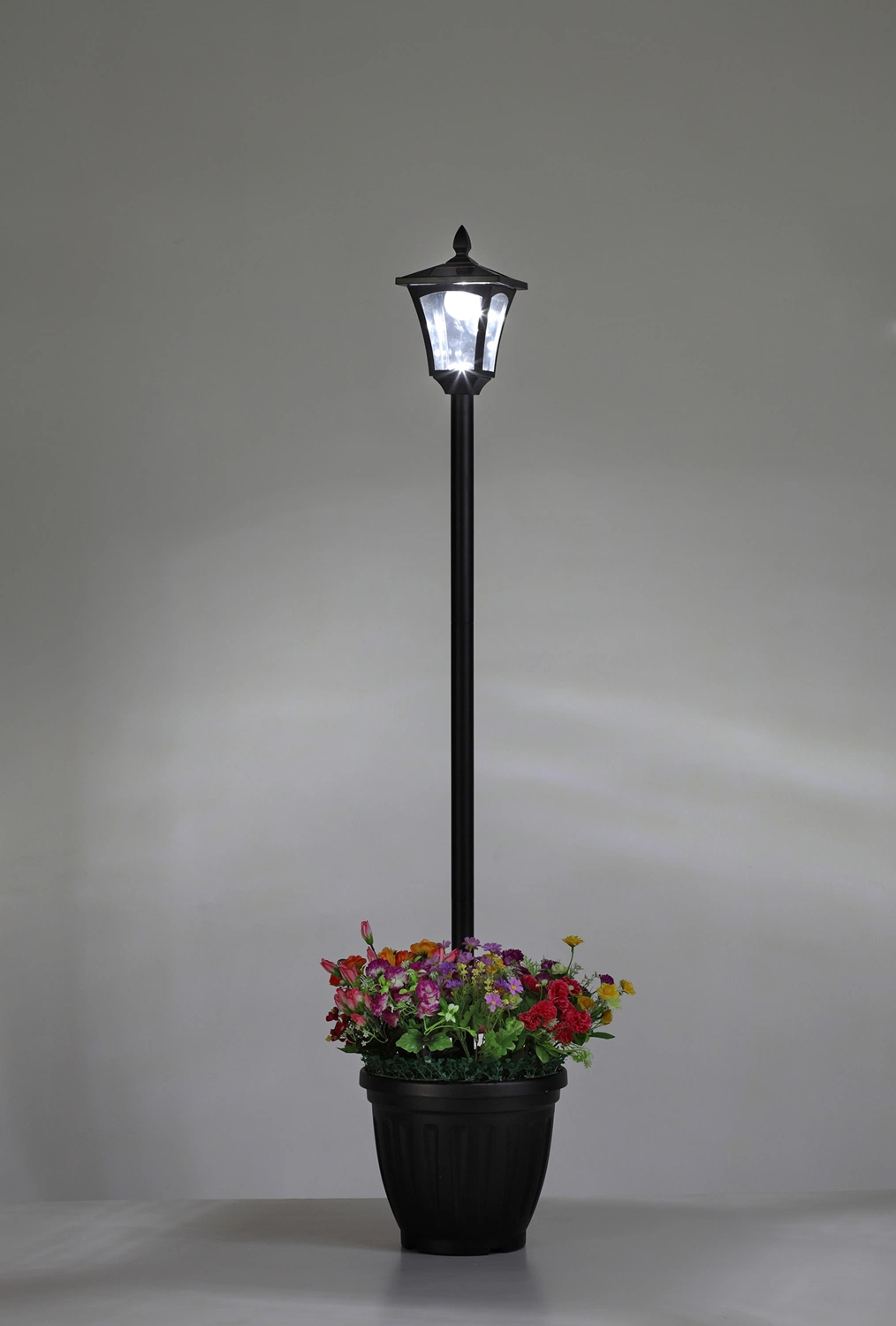 Patented 1.6m Solar Lamp Post Garden Light with Planter