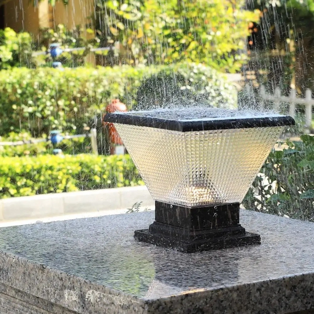 Solar LED Waterproof IP65 Square Aluminum High Quality Outdoor Courtyard Post Pillar Garden Light