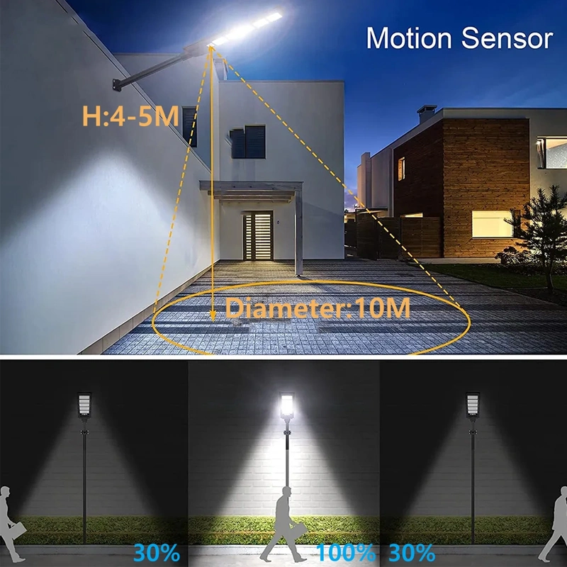 Light Messenger Outdoor Powered Streetlight 100W 200W 300W Integrated Pathway SMD ABS Wall Lamp Driveway Solar LED Street Light