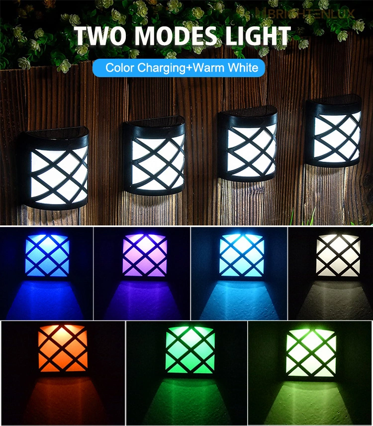 Brightenlux Hot Sales Night Lights Wall Solar Outdoor Fence Post Lights LED Wall Light for Garden