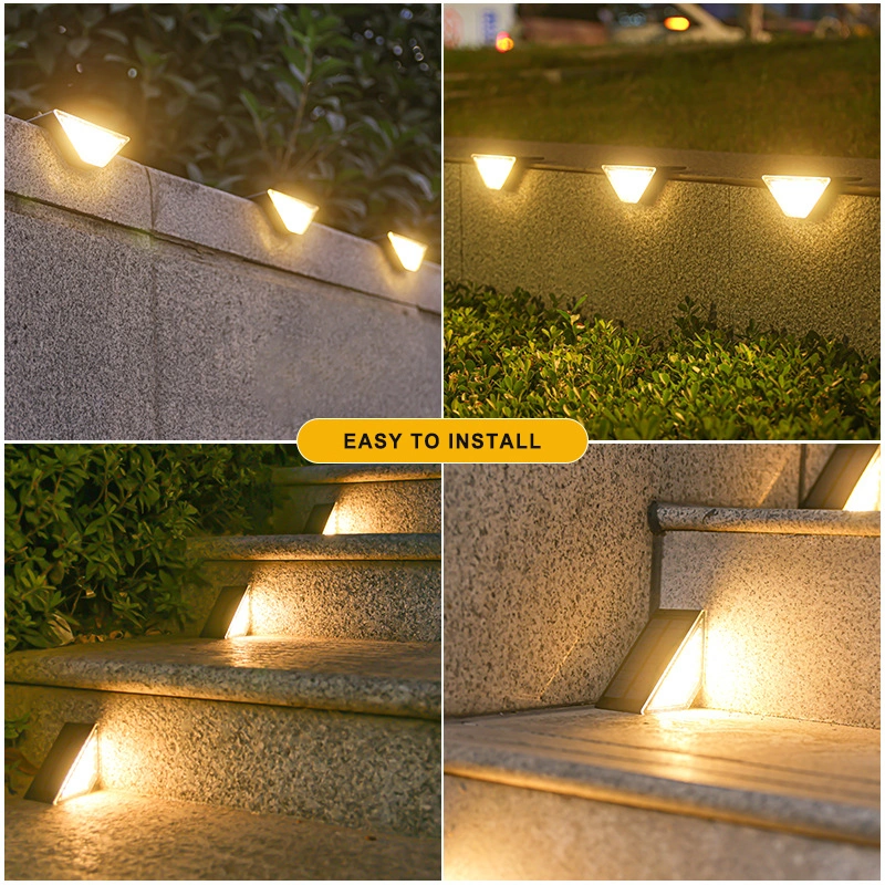 Solar LED Lights Outdoor Pathway Lamp Waterproof Solar Deck Stair Step Light