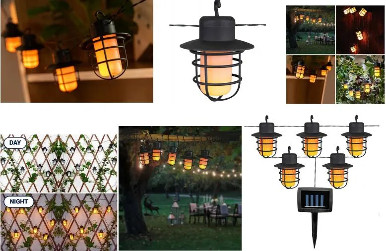 LED Outdoor Decorative Garden Lanterns Waterproof Solar Camping Light Portable