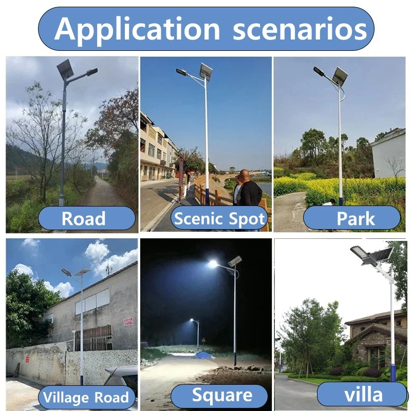 Project Town Villiage Solar Road PWM MPPT Control Waterproof Outdoor High Power Lighting Remote Control Lamp Best LED Solar Powered Street Light with Pole